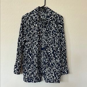 Simply Vera Wang Dark Navy and White Eyelet Stylish Jacket Size S